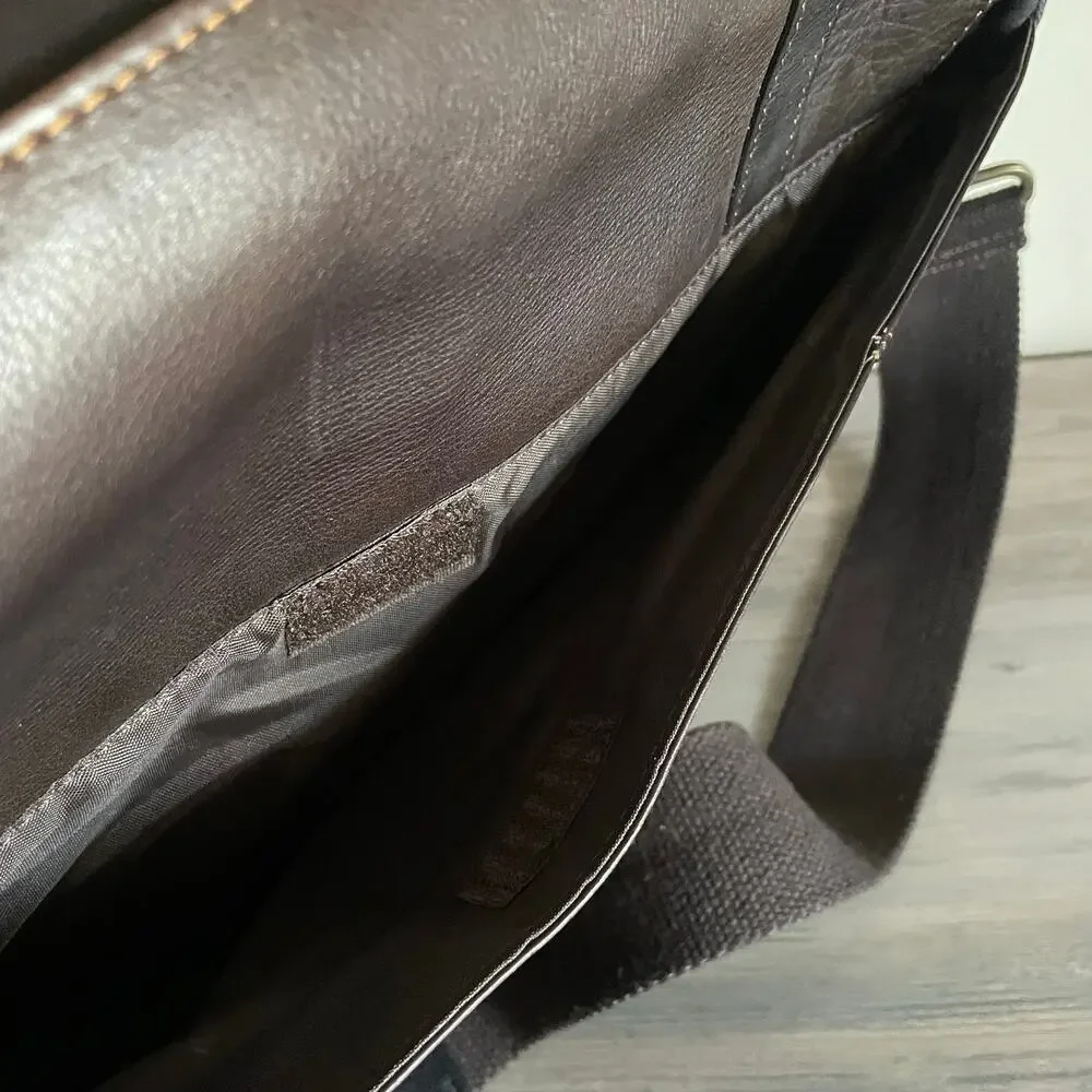 Samsonite Colombian Leather Flap Over Messenger Bag Brown Briefcase Laptop Bag
